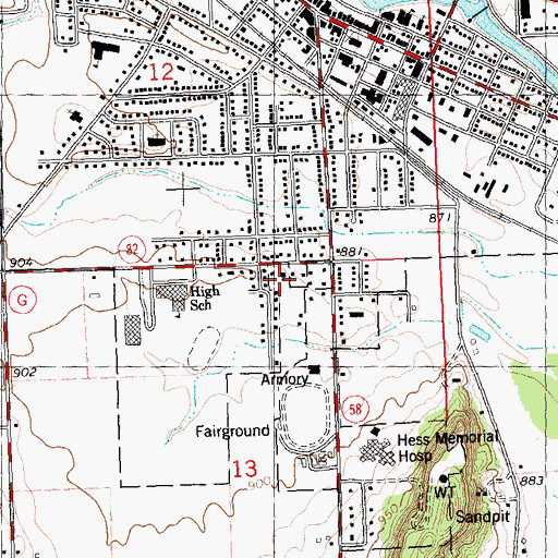 Topographic Map of Bible Baptist Church, WI