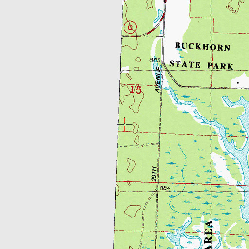 Topographic Map of Buckhorn State Park, WI