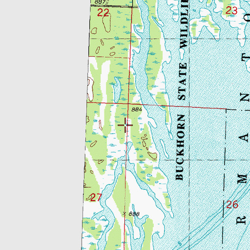 Topographic Map of Buckhorn State Wildlife Area, WI
