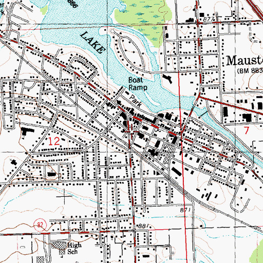 Topographic Map of First Baptist Church, WI