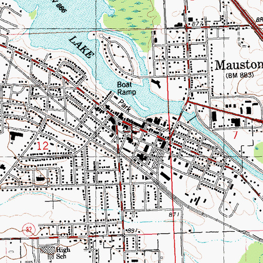 Topographic Map of Juneau County Courthouse, WI