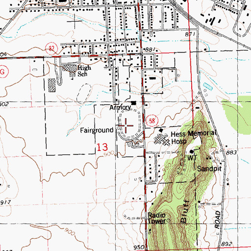 Topographic Map of Juneau County Fairgrounds, WI