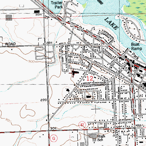 Topographic Map of West Side Elementary School, WI