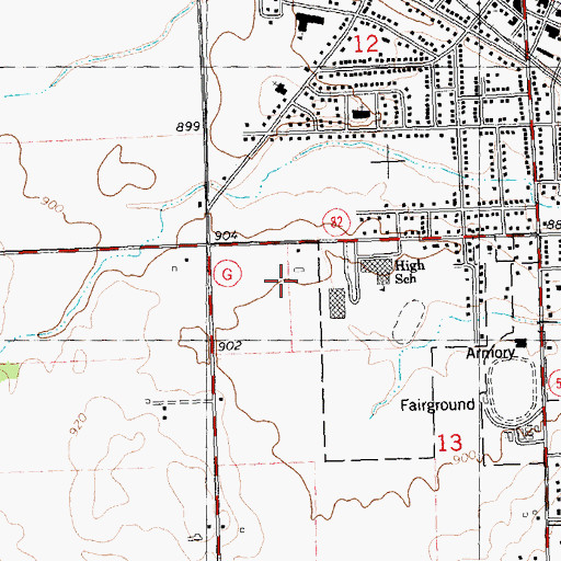 Topographic Map of Mauston High School, WI