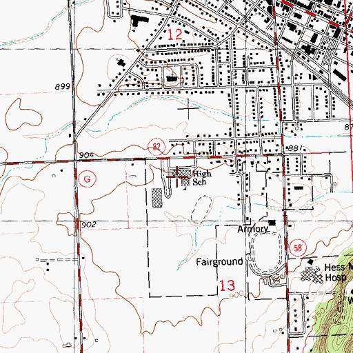 Topographic Map of Olson Middle School, WI