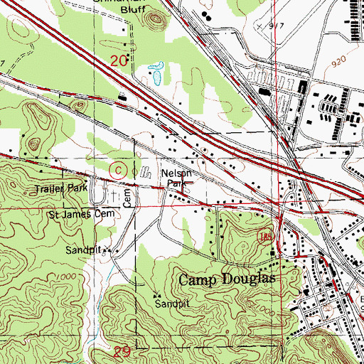 Topographic Map of Nelson Park, WI