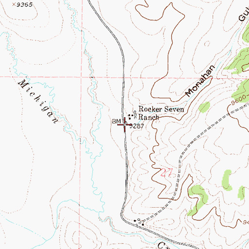 Topographic Map of Monahan Gulch, CO
