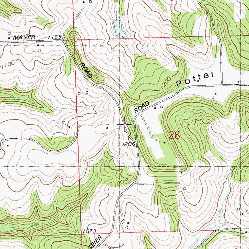Topographic Map of Potter School (historical), WI