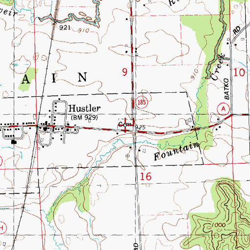 Topographic Map of Ranney Cemetery, WI