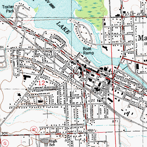 Topographic Map of Saint Johns Episcopal Church, WI