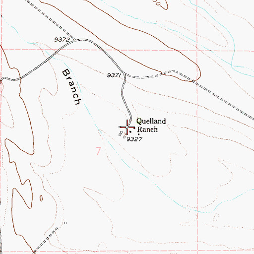 Topographic Map of Quelland Ranch, CO