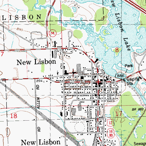 Topographic Map of Saint Pauls Catholic Church, WI