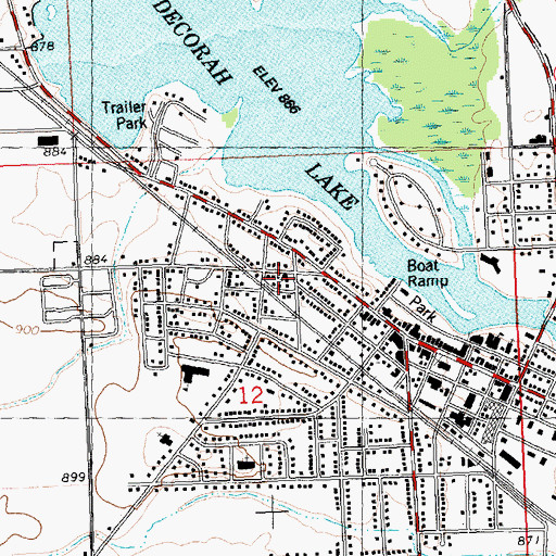 Topographic Map of Saint Pauls Evangelical Lutheran Church, WI