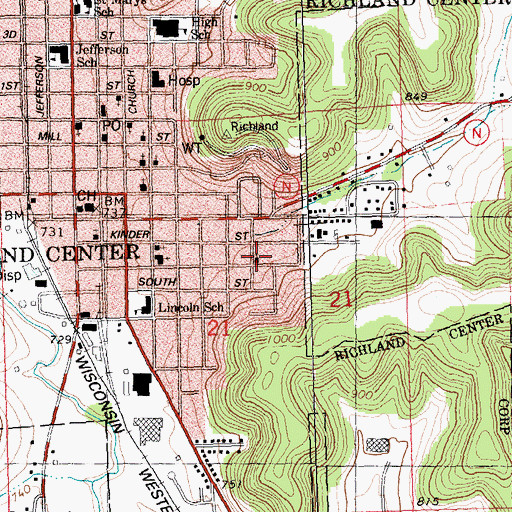 Topographic Map of Apostolic Faith Church, WI
