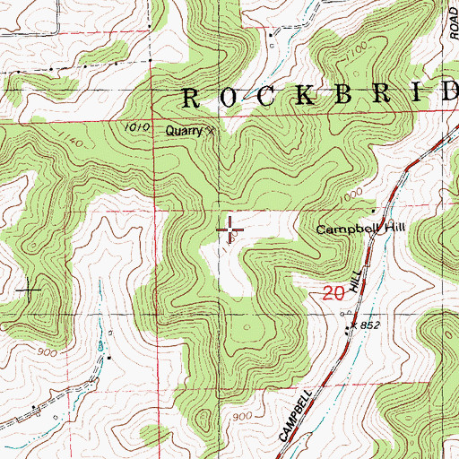 Topographic Map of Campbell Hill, WI