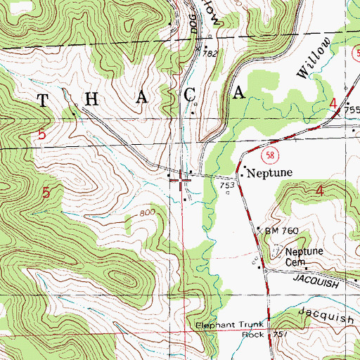 Topographic Map of Dog Hollow, WI