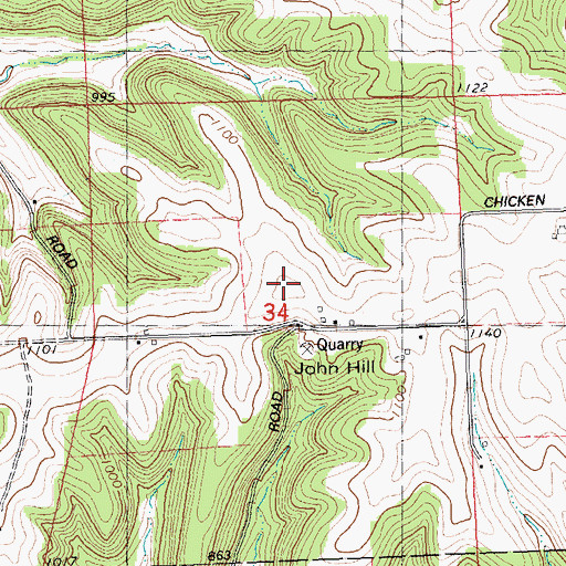 Topographic Map of John Hill, WI