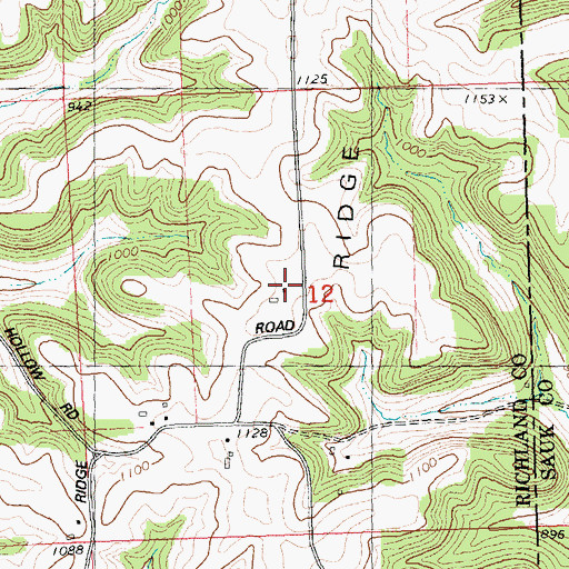 Topographic Map of Keyesville Ridge, WI
