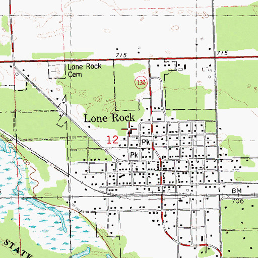 Topographic Map of River Valley Elementary - Lone Rock School, WI
