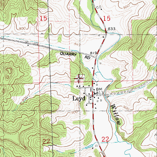 Topographic Map of Loyd Cemetery, WI