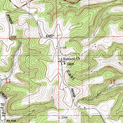 Topographic Map of Methodist Cemetery, WI
