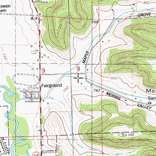 Topographic Map of Morris Valley, WI