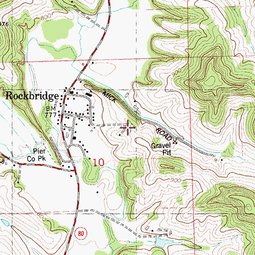 Topographic Map of Rockbridge Cemetery, WI