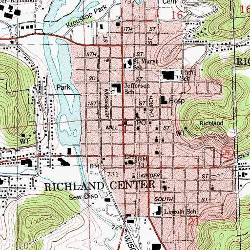 Topographic Map of Saint Barnabas Episcopal Church, WI