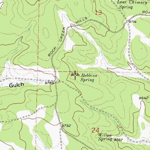 Topographic Map of Robbins Spring, CO