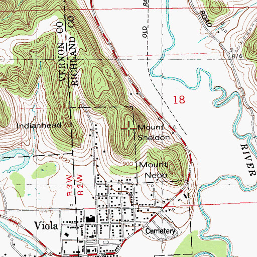 Topographic Map of Mount Sheldon, WI