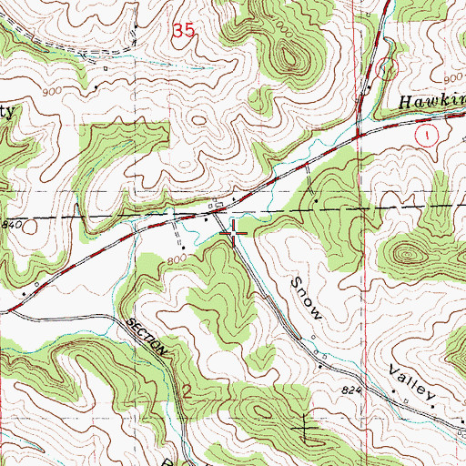Topographic Map of Snow Valley, WI