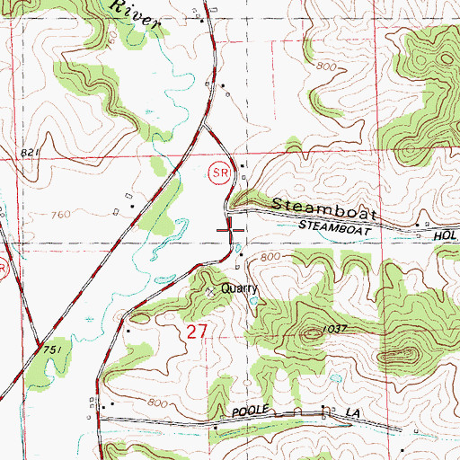 Topographic Map of Steamboat Hollow, WI