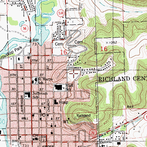 Topographic Map of Story Field, WI