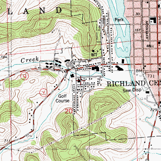 Topographic Map of Town and Country Presbyterian Church, WI