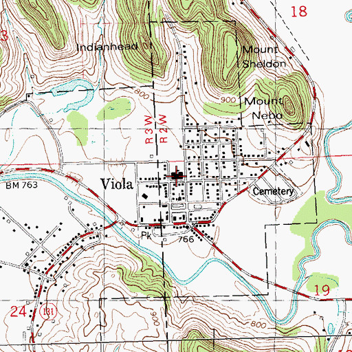Topographic Map of Viola Elementary School, WI