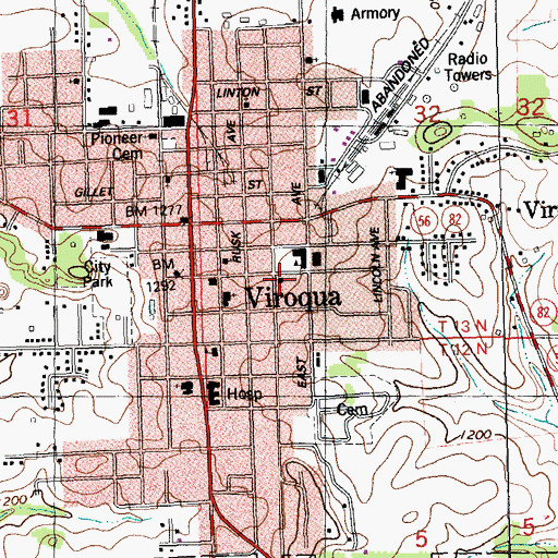 Topographic Map of Believers Fellowship Church, WI