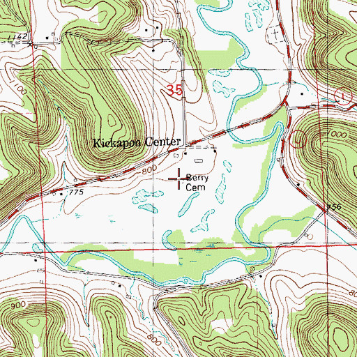 Topographic Map of Berry Cemetery, WI