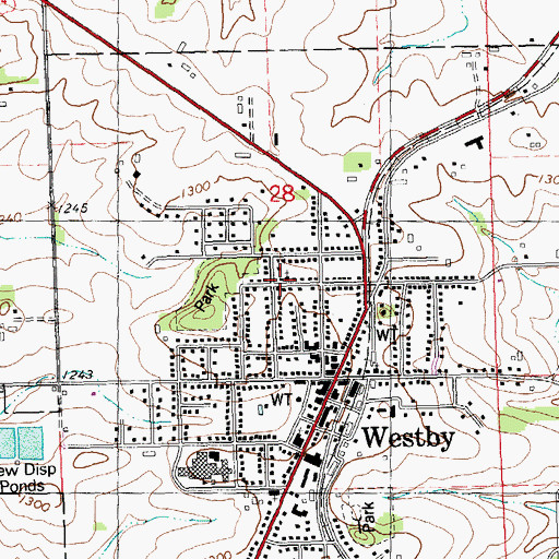 Topographic Map of Bethesda Lutheran Brethren Church, WI