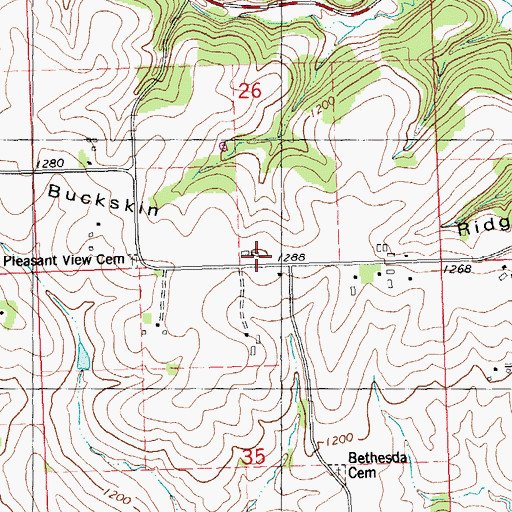 Topographic Map of Buckskin Ridge, WI