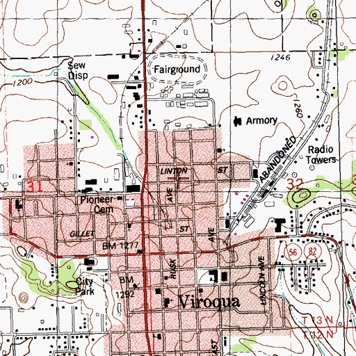 Topographic Map of Church of the Nazarene, WI