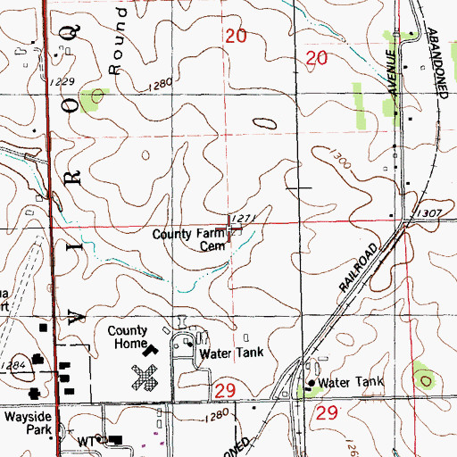 Topographic Map of County Farm Cemetery, WI