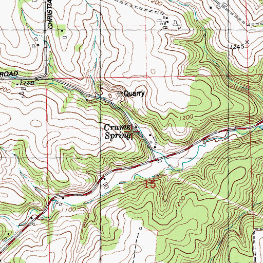 Topographic Map of Crume Spring, WI