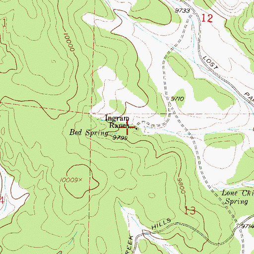 Topographic Map of Ingram Ranch, CO