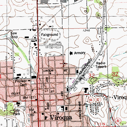 Topographic Map of English Evangelical Lutheran Church, WI