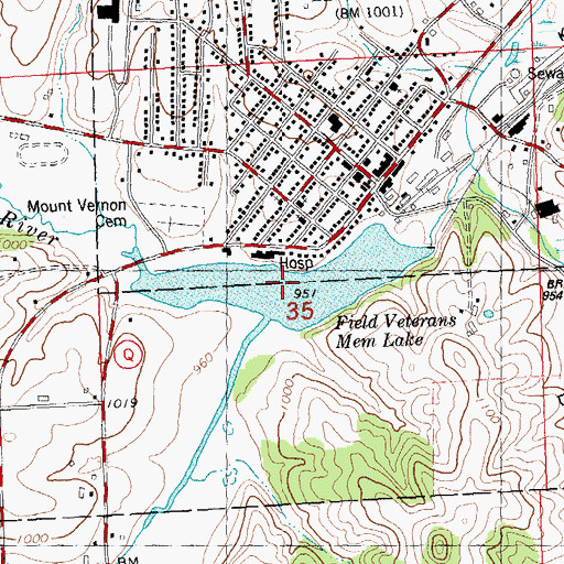 Topographic Map of Field Veterans Memorial Lake, WI