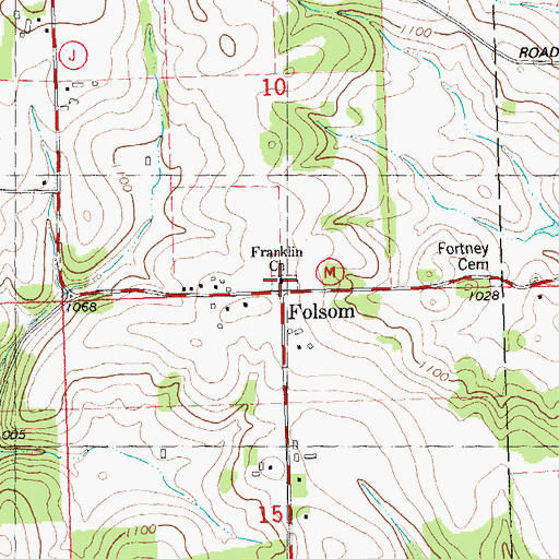 Topographic Map of Franklin Church, WI