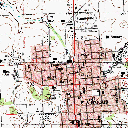 Topographic Map of Freedom Worship Center, WI