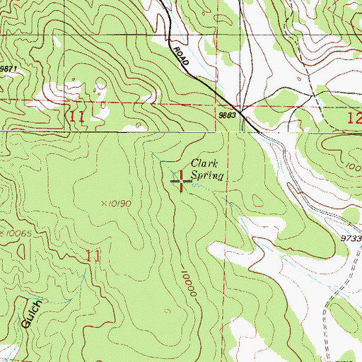 Topographic Map of Clark Spring, CO