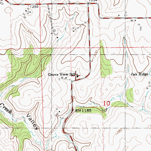 Topographic Map of Grove View School, WI