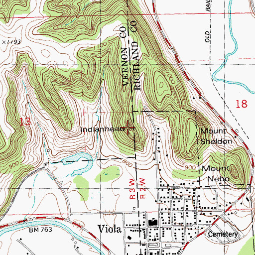 Topographic Map of Indianhead, WI